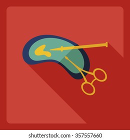 Flat modern design with shadow  Iconsurgical instrument