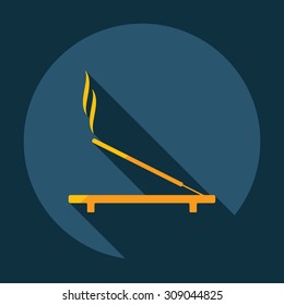 Flat modern design with shadow  incense sticks