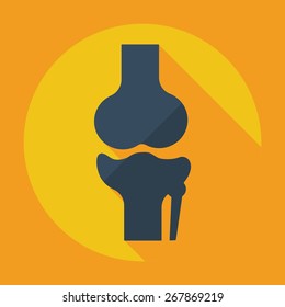 Flat modern design with shadow knee-joint