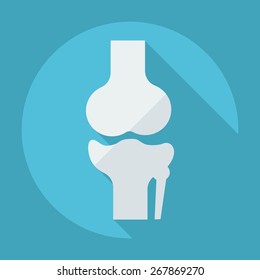 Flat modern design with shadow knee-joint