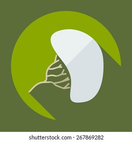 Flat modern design with shadow knee-joint