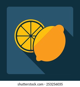 Flat modern design with shadow, lemon