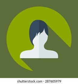 Flat modern design with shadow Man silhouette creative hairstyle