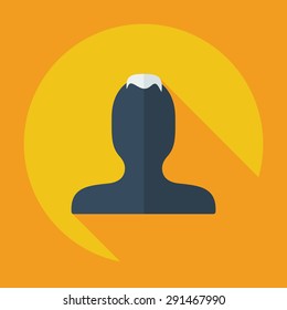 Flat modern design with shadow Man silhouette creative hairstyle