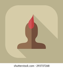 Flat modern design with shadow Man silhouette creative hairstyle