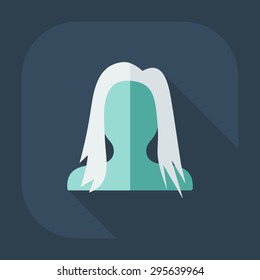 Flat modern design with shadow Man silhouette creative hairstyle
