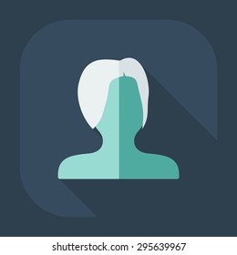 Flat modern design with shadow Man silhouette creative hairstyle
