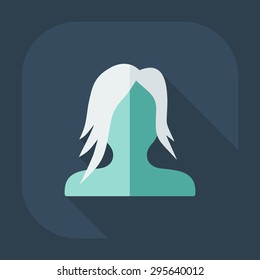 Flat modern design with shadow Man silhouette creative hairstyle