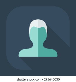Flat modern design with shadow Man silhouette creative hairstyle