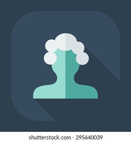 Flat modern design with shadow Man silhouette creative hairstyle