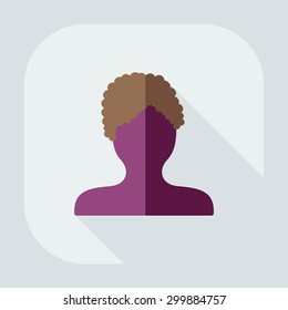 Flat modern design with shadow Man silhouette creative hairstyle
