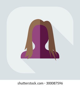 Flat modern design with shadow Man silhouette creative hairstyle