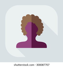 Flat modern design with shadow Man silhouette creative hairstyle