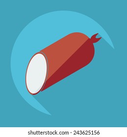 Flat modern design with shadow meat products