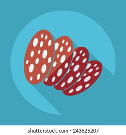 Flat modern design with shadow meat products