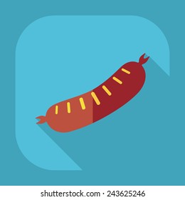 Flat modern design with shadow meat products