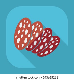 Flat modern design with shadow meat products