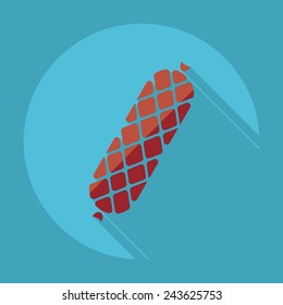 Flat modern design with shadow meat products