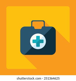 Flat modern design with shadow medicine chest