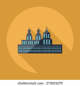 Flat modern design with shadow Melk Abbey