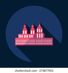 Flat modern design with shadow Melk Abbey