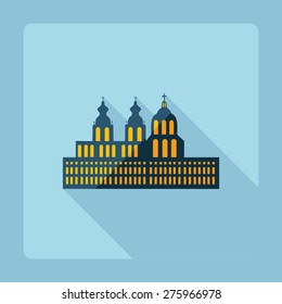 Flat modern design with shadow Melk Abbey