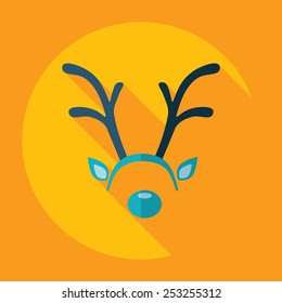 Flat modern design with shadow, moose antlers