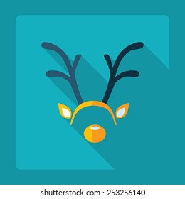 Flat modern design with shadow, moose antlers