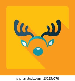 Flat modern design with shadow, moose antlers