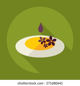 Flat modern design with shadow oil for spa