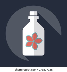 Flat modern design with shadow oil for spa
