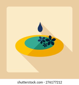Flat modern design with shadow oil for spa