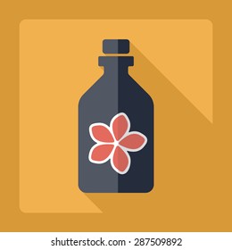 Flat modern design with shadow oil for spa