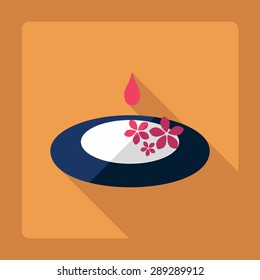 Flat modern design with shadow oil for spa