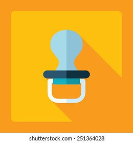 Flat modern design with shadow pacifier, soother
