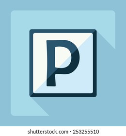 Flat modern design with shadow, parking sign