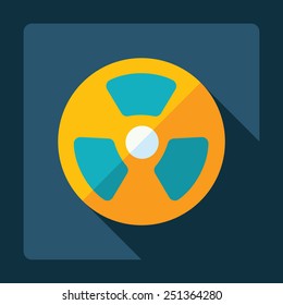 Flat modern design with shadow radiation symbol