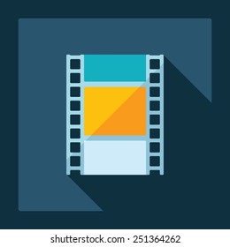 Flat modern design with shadow reel of film