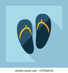 Flat modern design with shadow Sandals, flip-flops