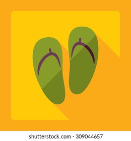 Flat modern design with shadow Sandals, flip-flops
