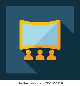 Flat modern design with shadow screen cinema