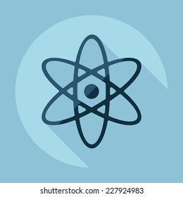 Flat modern design with shadow, SEO. Icons mobile applications and web design. Working optimization:  atom
