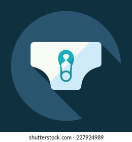 Flat modern design with shadow, SEO. Icons mobile applications and web design. Working optimization:  children's wear