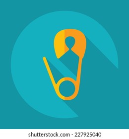 Flat modern design with shadow, SEO. Icons mobile applications and web design. Working optimization:  pin