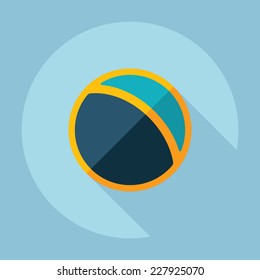 Flat modern design with shadow, SEO. Icons mobile applications and web design. Working optimization:  ball