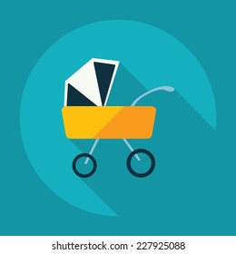 Flat modern design with shadow, SEO. Icons mobile applications and web design. Working optimization:  buggy