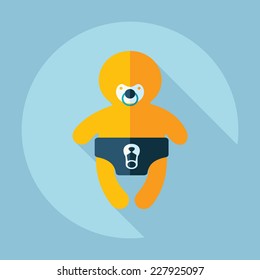 Flat modern design with shadow, SEO. Icons mobile applications and web design. Working optimization:  infant