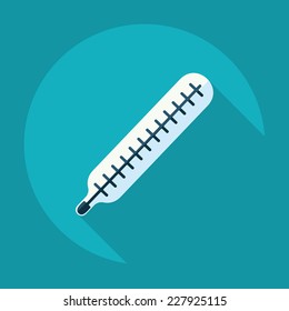 Flat modern design with shadow, SEO. Icons mobile applications and web design. Working optimization:  hermometer