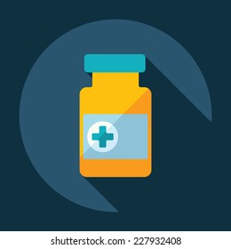 Flat modern design with shadow, SEO. Icons mobile applications and web design. Working optimization:  pills