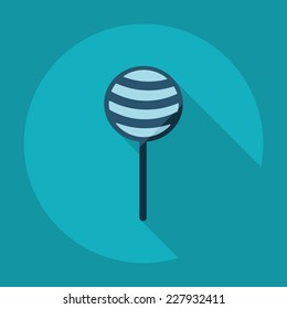Flat modern design with shadow, SEO. Icons mobile applications and web design. Working optimization:  candy